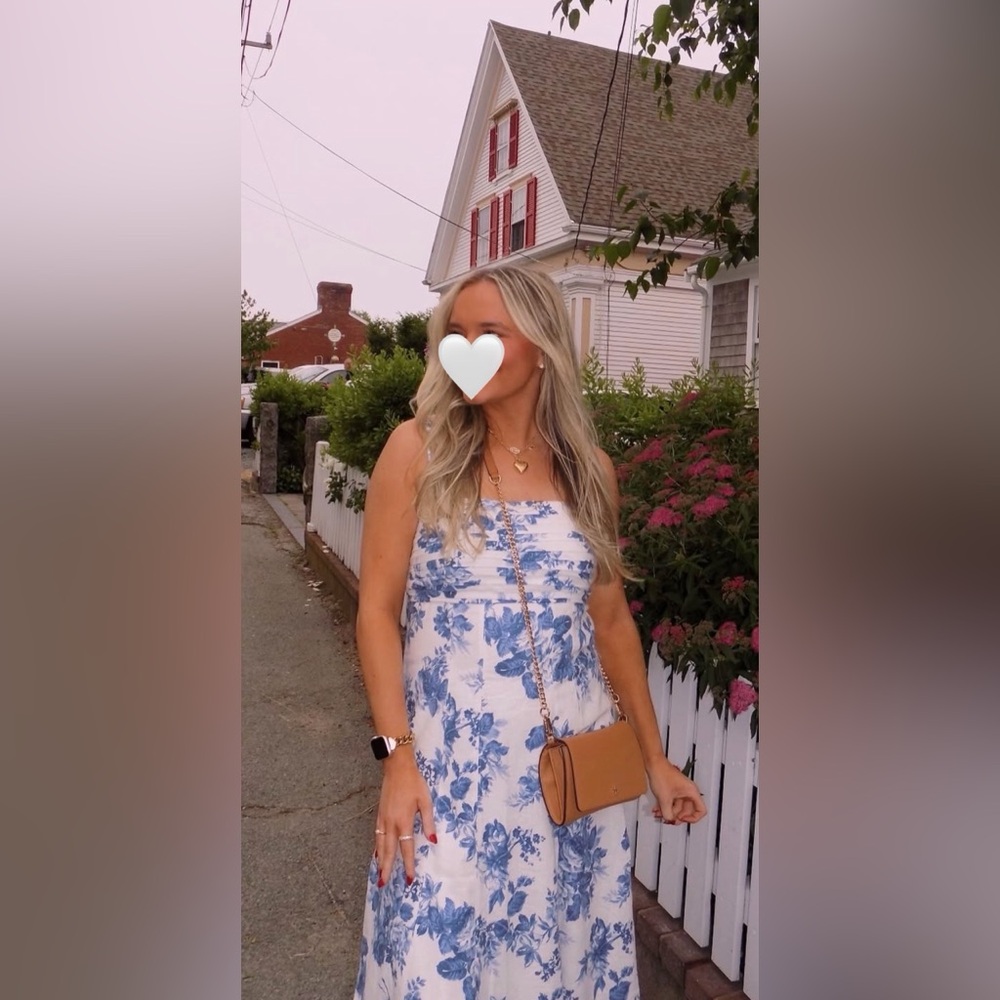Abercrombie & Fitch Blue Floral Maxi Dress (Medium)